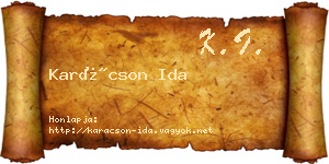 Karácson Ida névjegykártya